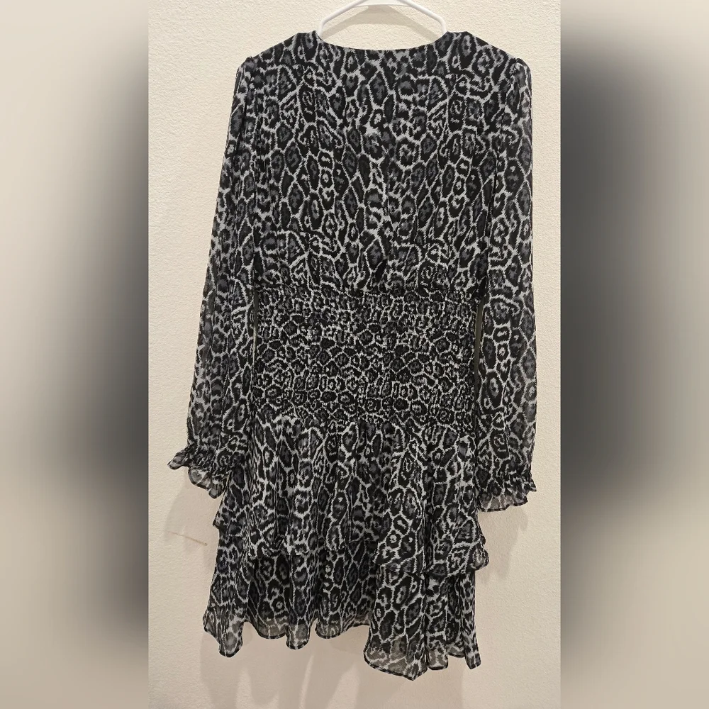 Leopard Print‎ Long Sleeve Dress